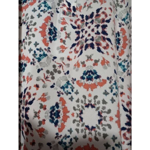 Ladies 1x a.n.a Women's White Patterned Blouse Top Short Sleeve Casual - Picture 4 of 7